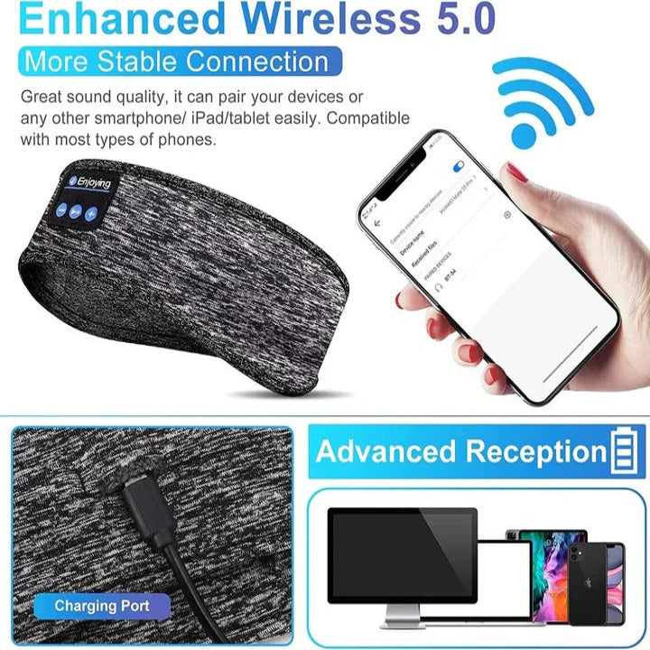 Wireless Comfort Headband with Built-In Speakers for Sleep & Fitness