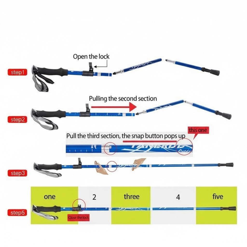Adjustable Lightweight Trekking Pole for Outdoor Adventures