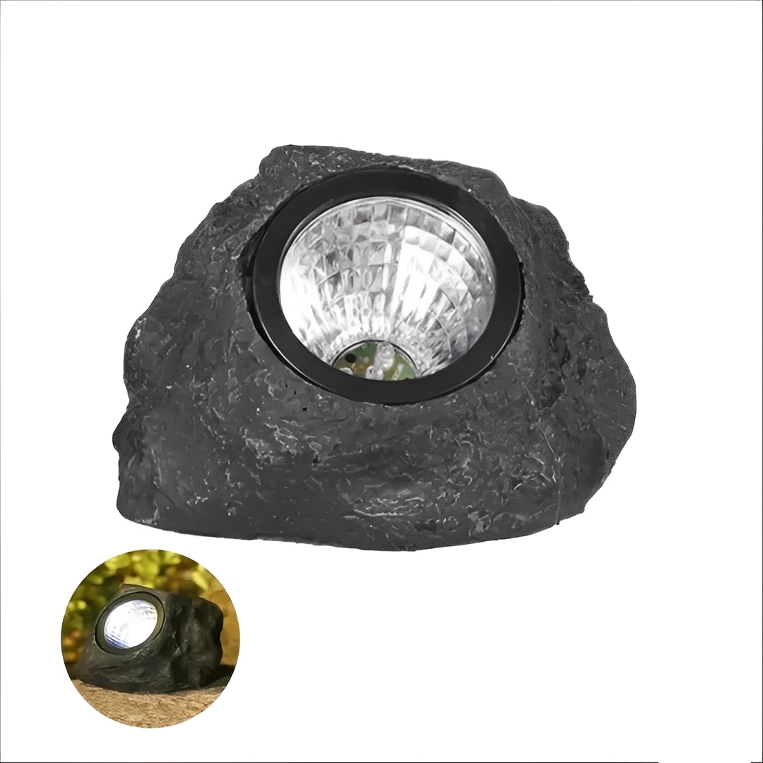 Natural Stone-Style Solar LED Garden Lights with Sensor