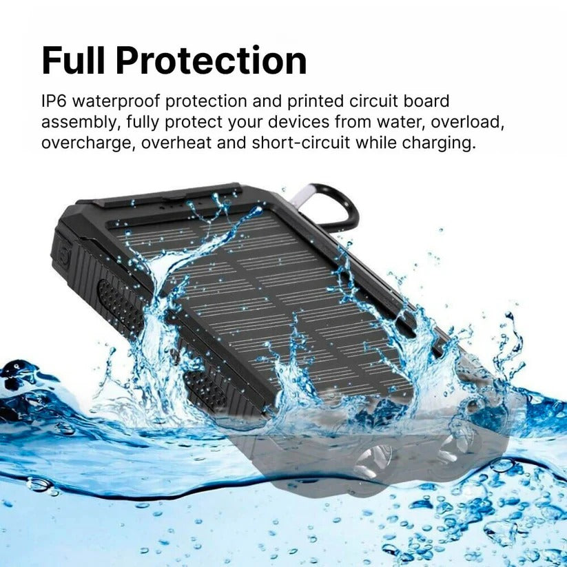 Waterproof Power Bank with 500000mAh Solar Charging Capacity