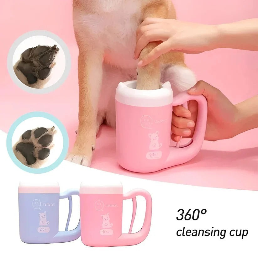 Pet Paw Cleaner Cup with Gentle Silicone Bristles for Easy Cleanup