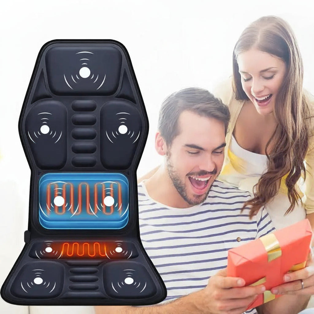 Therapeutic Back Massage Cushion with Heat and Vibration Support