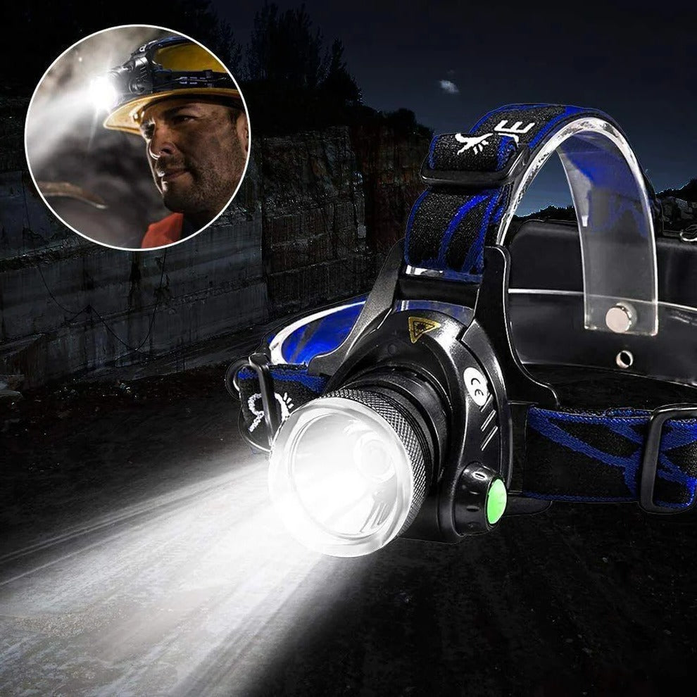 Ultra-Bright Rechargeable Headlamp with Adjustable Zoom