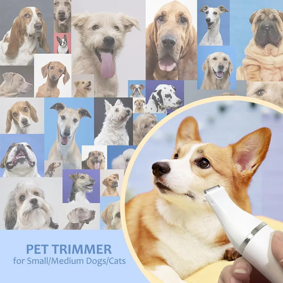 Rechargeable Pet Care Grooming Kit with Clipper and Nail Trimmer