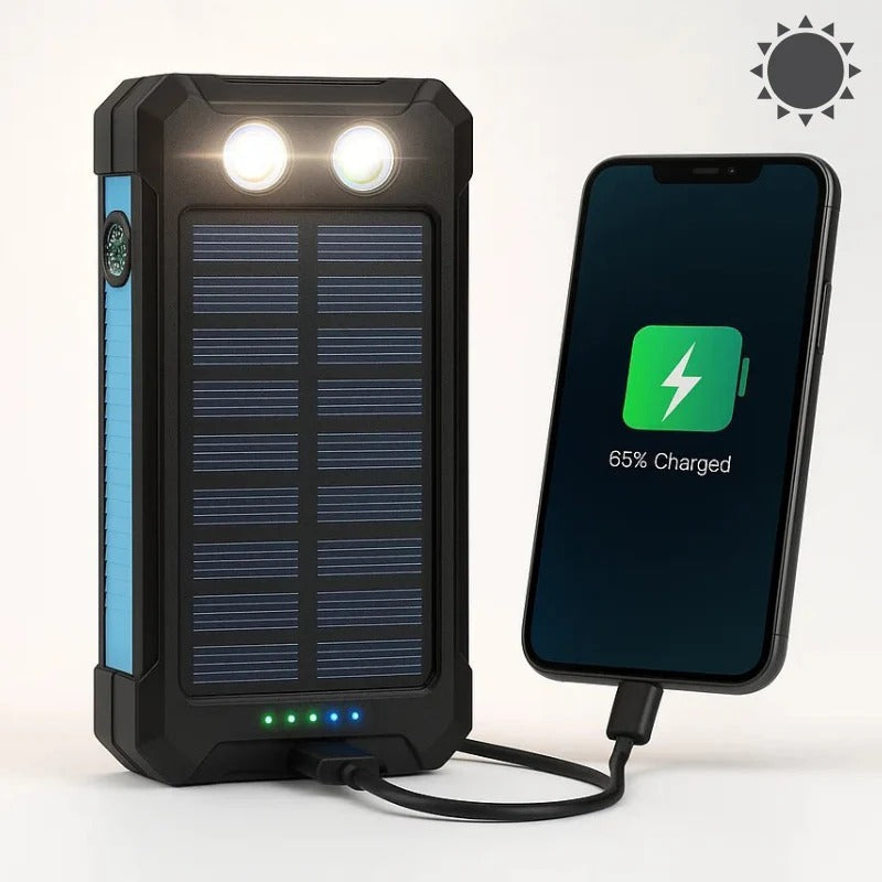Waterproof Power Bank with 500000mAh Solar Charging Capacity