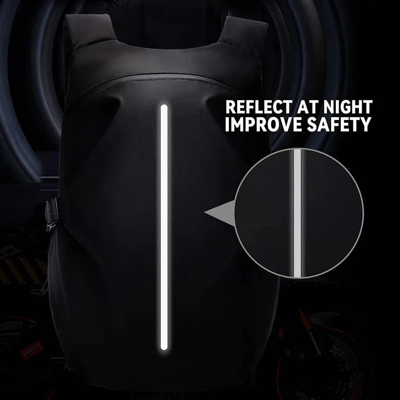 Versatile 40L Backpack for Helmets and Laptops with Reflective Safety Strips
