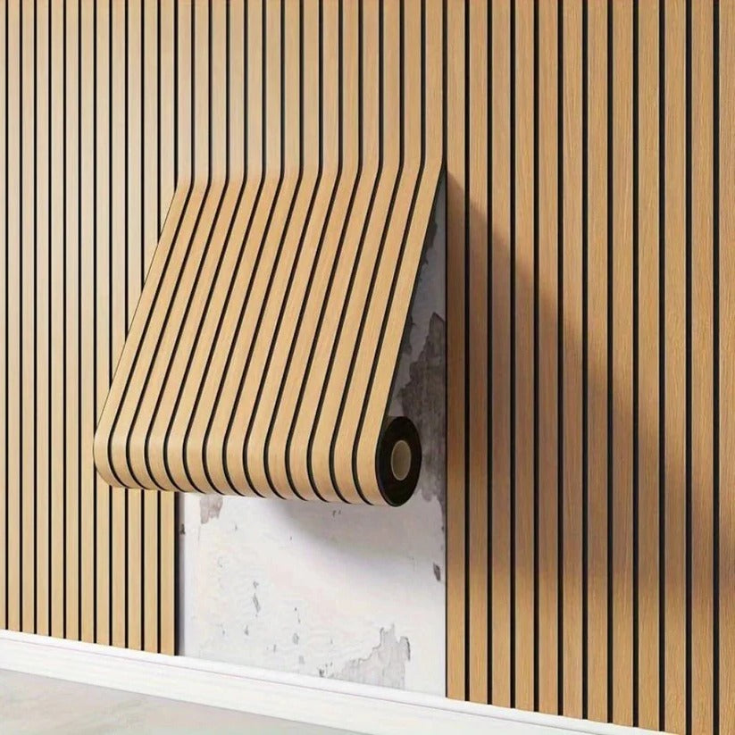 Peel-and-Stick Textured Wall Panels for a Natural Wood Look
