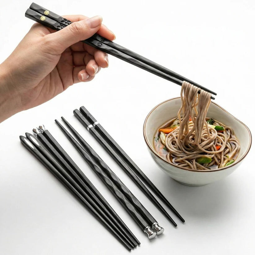 Eco-Friendly Chopstick Set – 5 Pairs with Textured Grip
