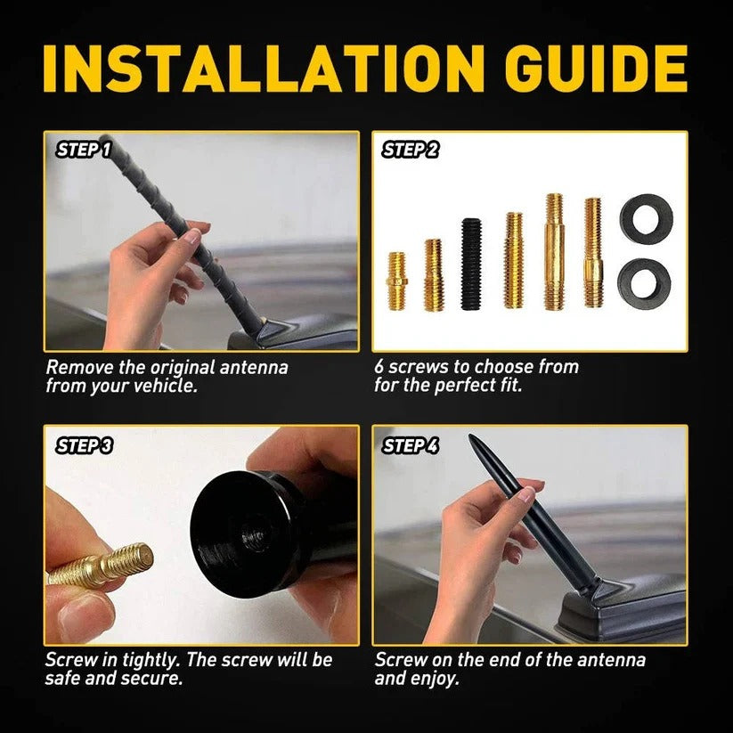 Universal Car Antenna Upgrade with Magnetic Base & Adaptors
