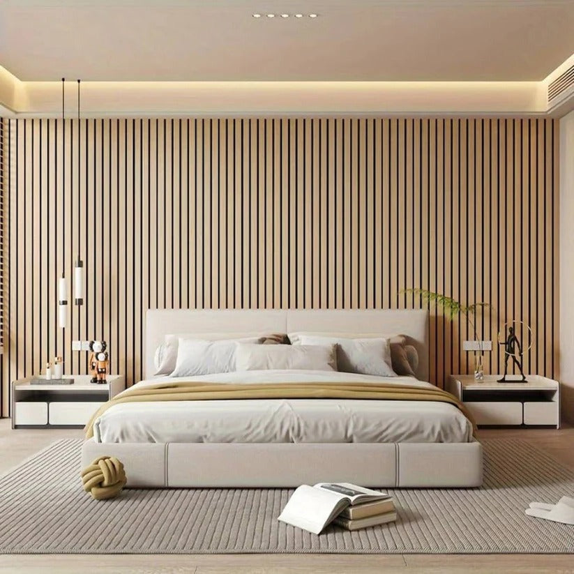 Peel-and-Stick Textured Wall Panels for a Natural Wood Look