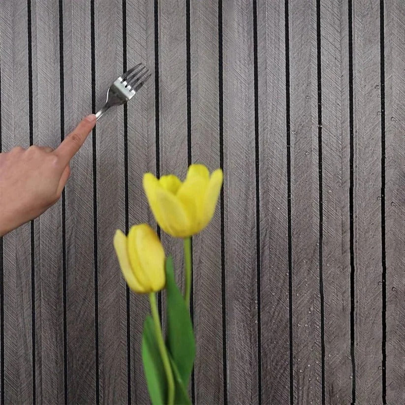 Peel-and-Stick Textured Wall Panels for a Natural Wood Look
