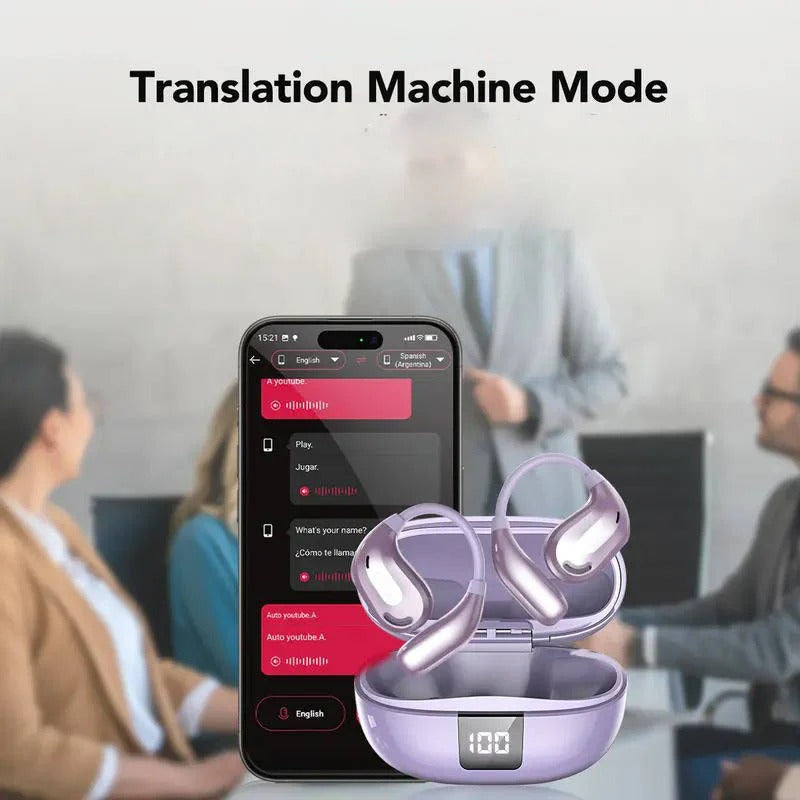 Smart Translation Earbuds with Long-Lasting Battery and App Support