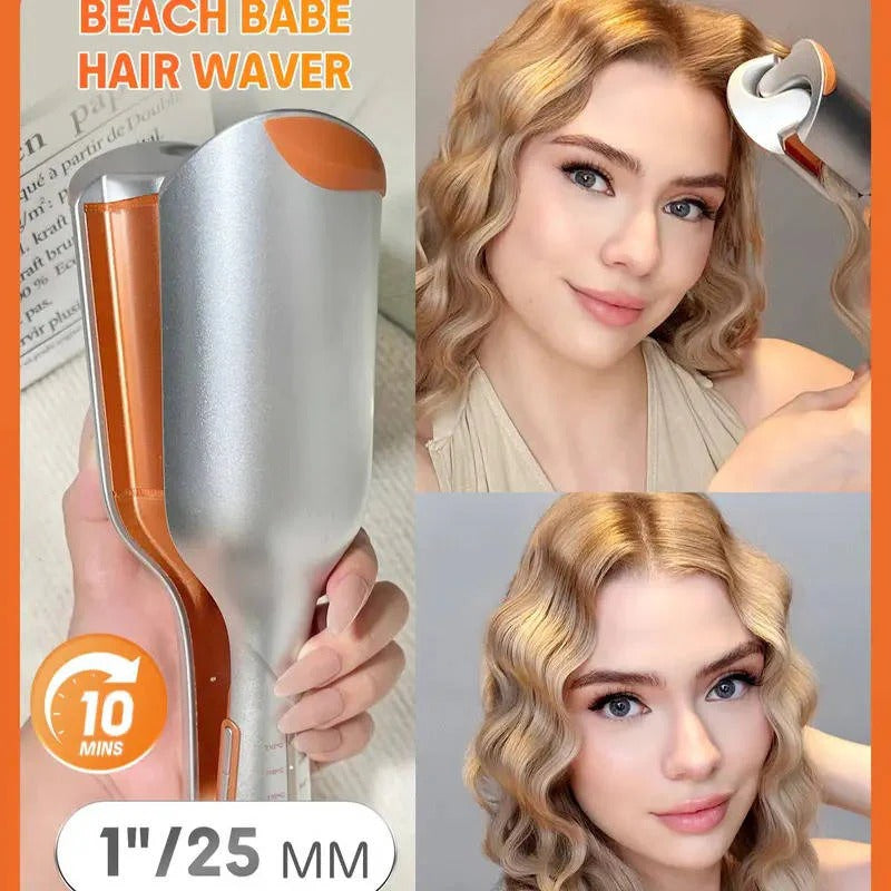 25mm WaveMaster Pro: Dual Barrel Hair Curler with 5 Heat Options