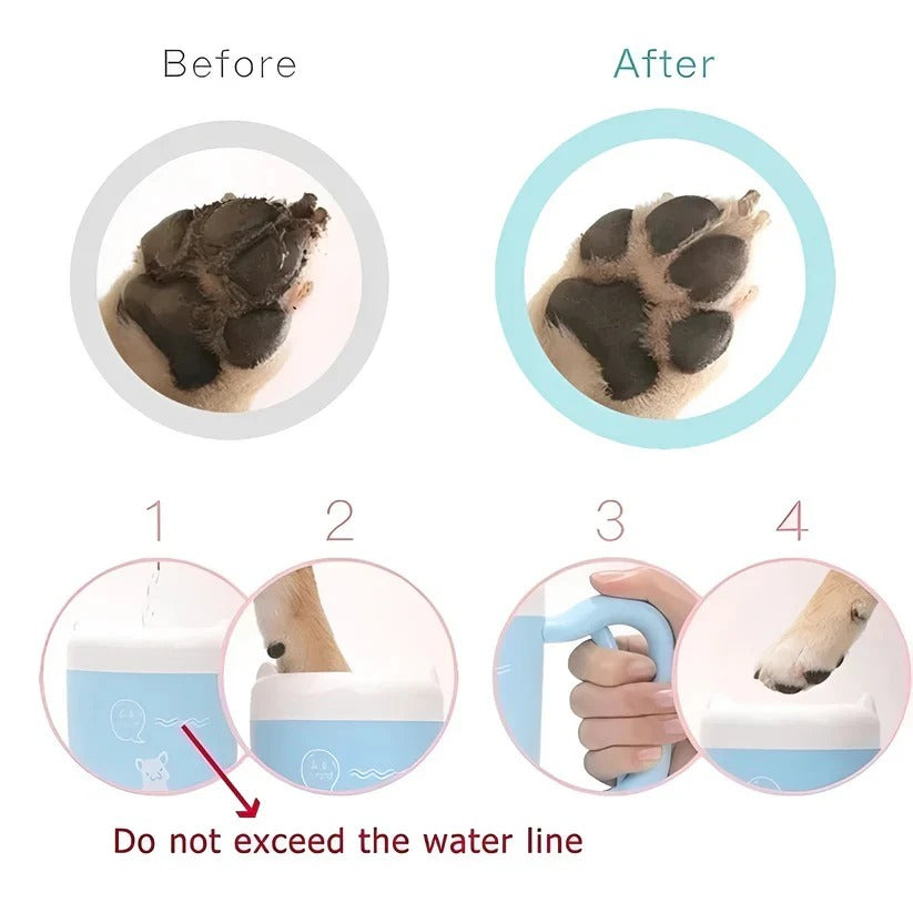 Pet Paw Cleaner Cup with Gentle Silicone Bristles for Easy Cleanup