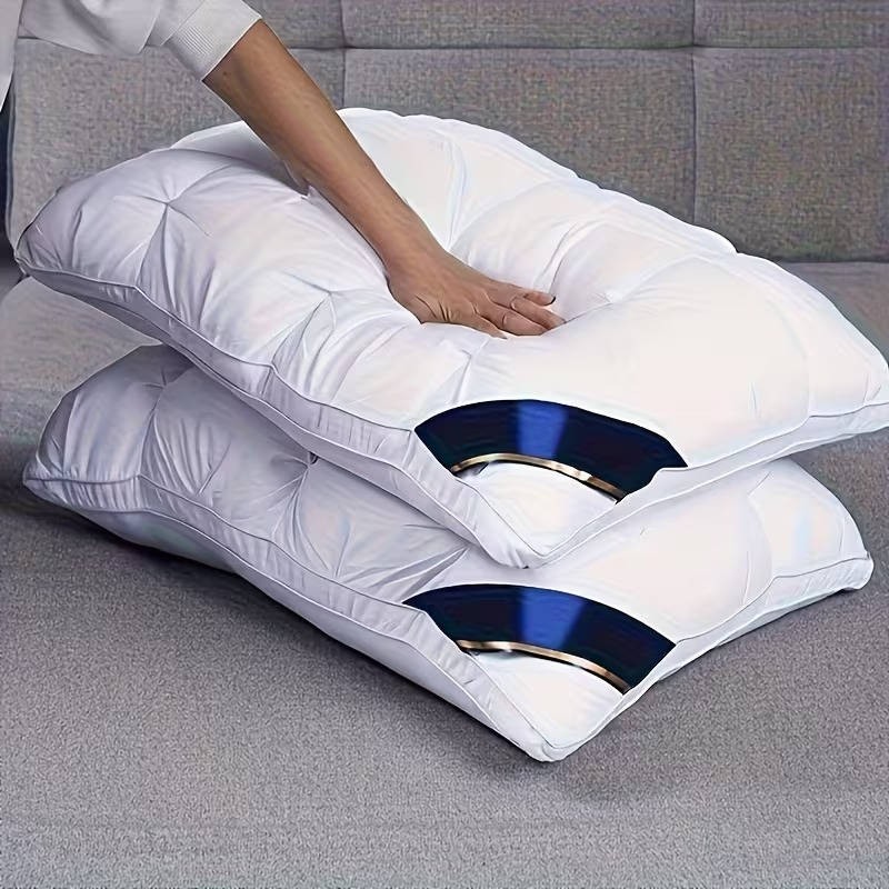 Plush Supportive Bed Pillows for Comfortable Sleep, Set of 2