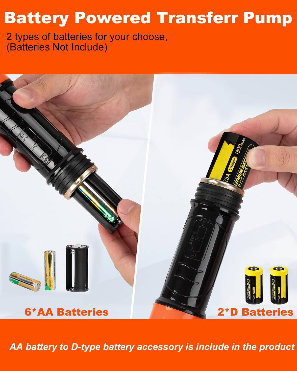Electric Siphon Pump for Portable Transfer of Gas, Fuel, Diesel, Water