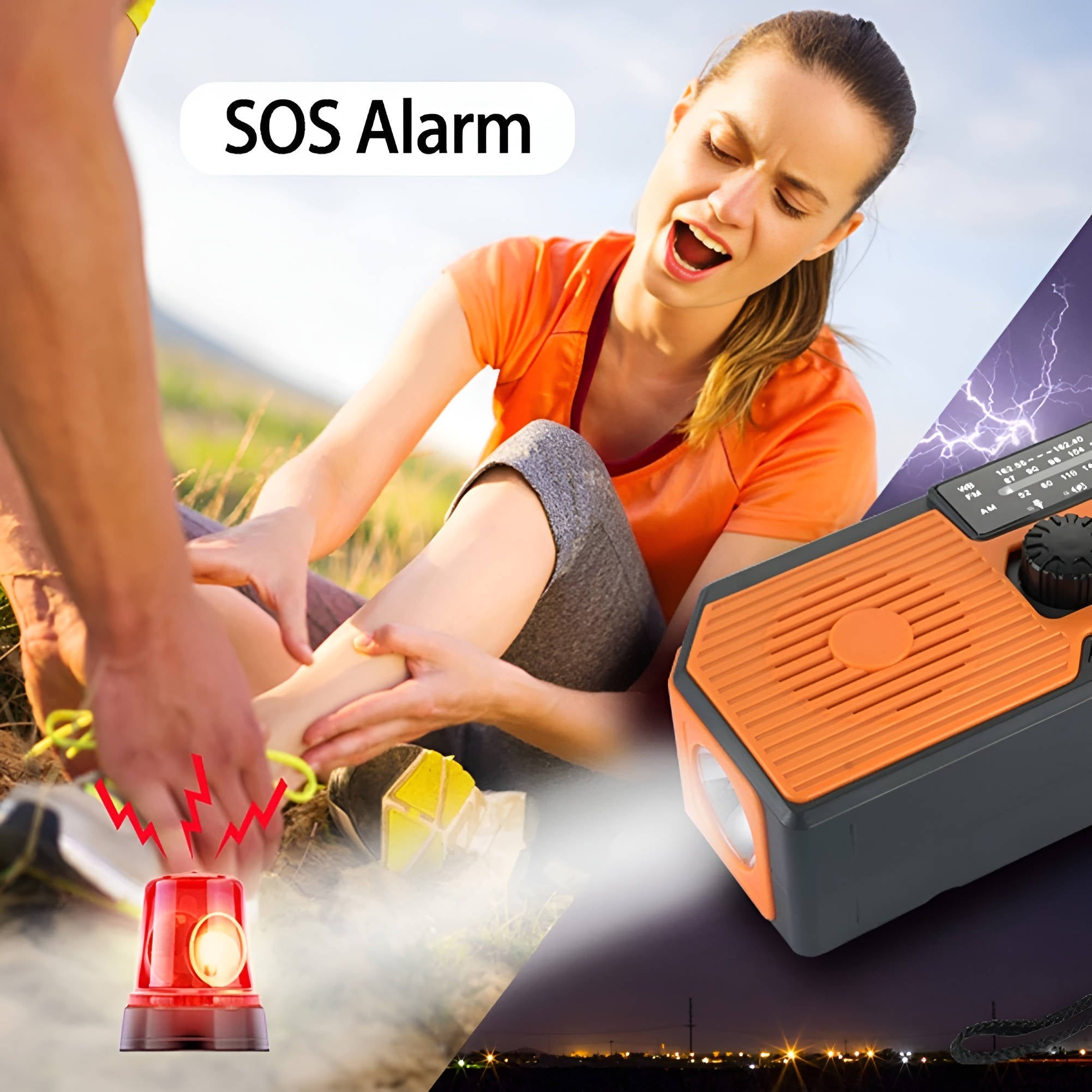 Emergency Radio with Solar and Hand Crank Power