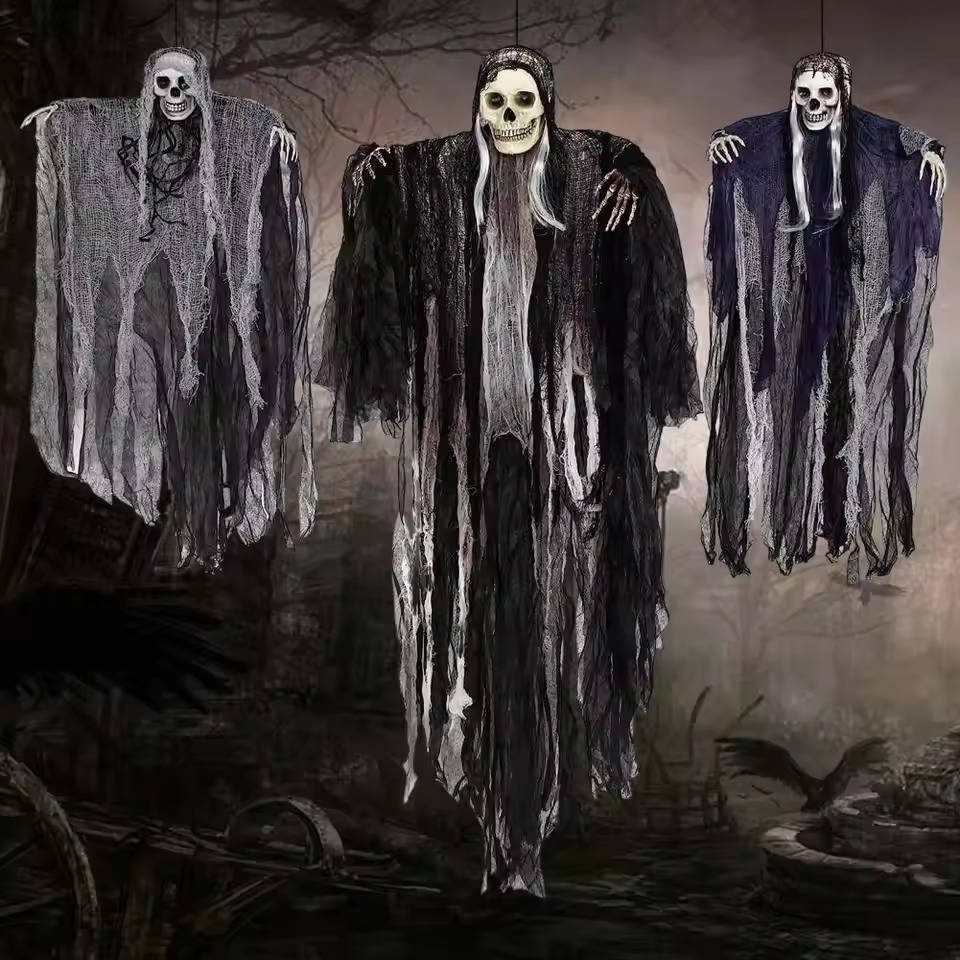Set of Three Realistic Hanging Halloween Decorations for Indoor and Outdoor
