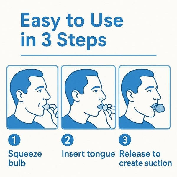 Non-Invasive Tongue Retainer for Snoring and Sleep Apnea Relief