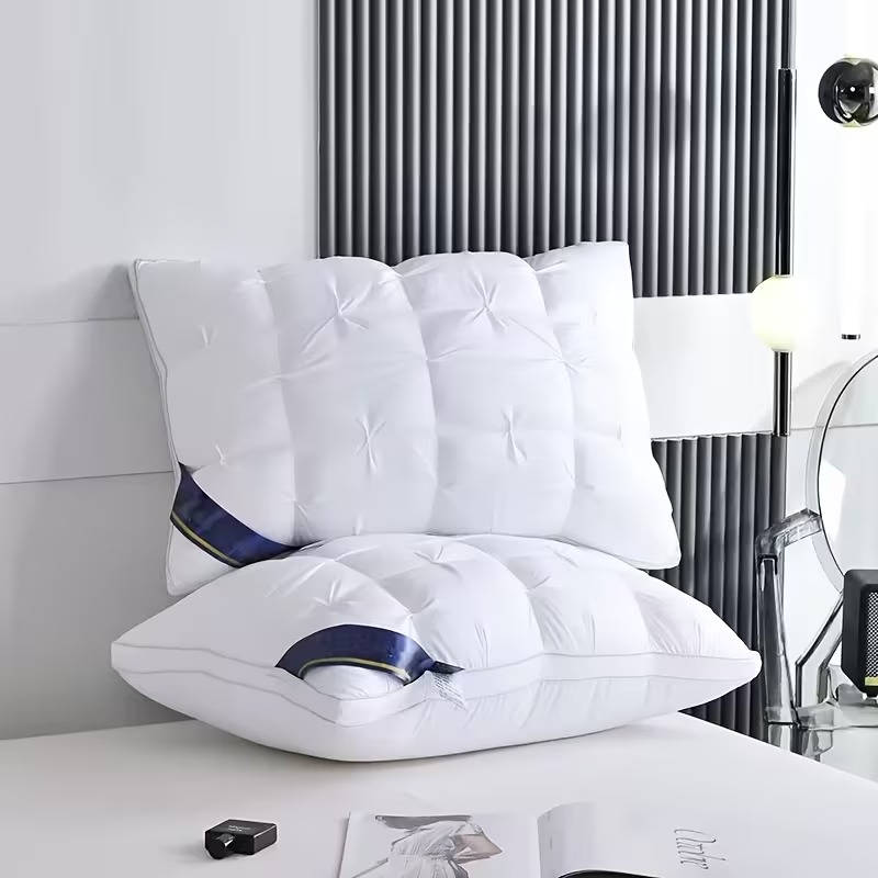 Plush Supportive Bed Pillows for Comfortable Sleep, Set of 2