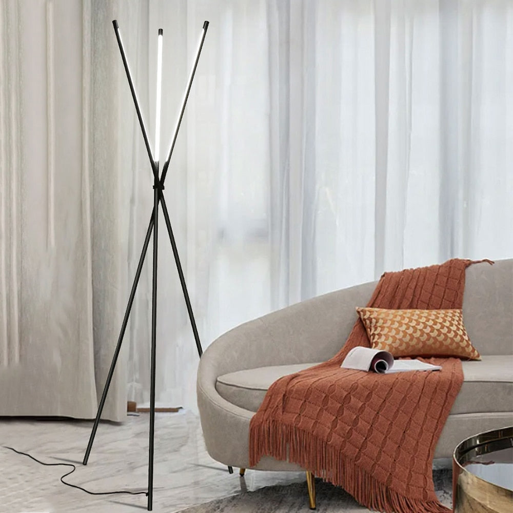 Taavita Floor Lamps | Modern, Aluminum, Minimalist, 3-Pronged Vertical, LED Floor Lamps
