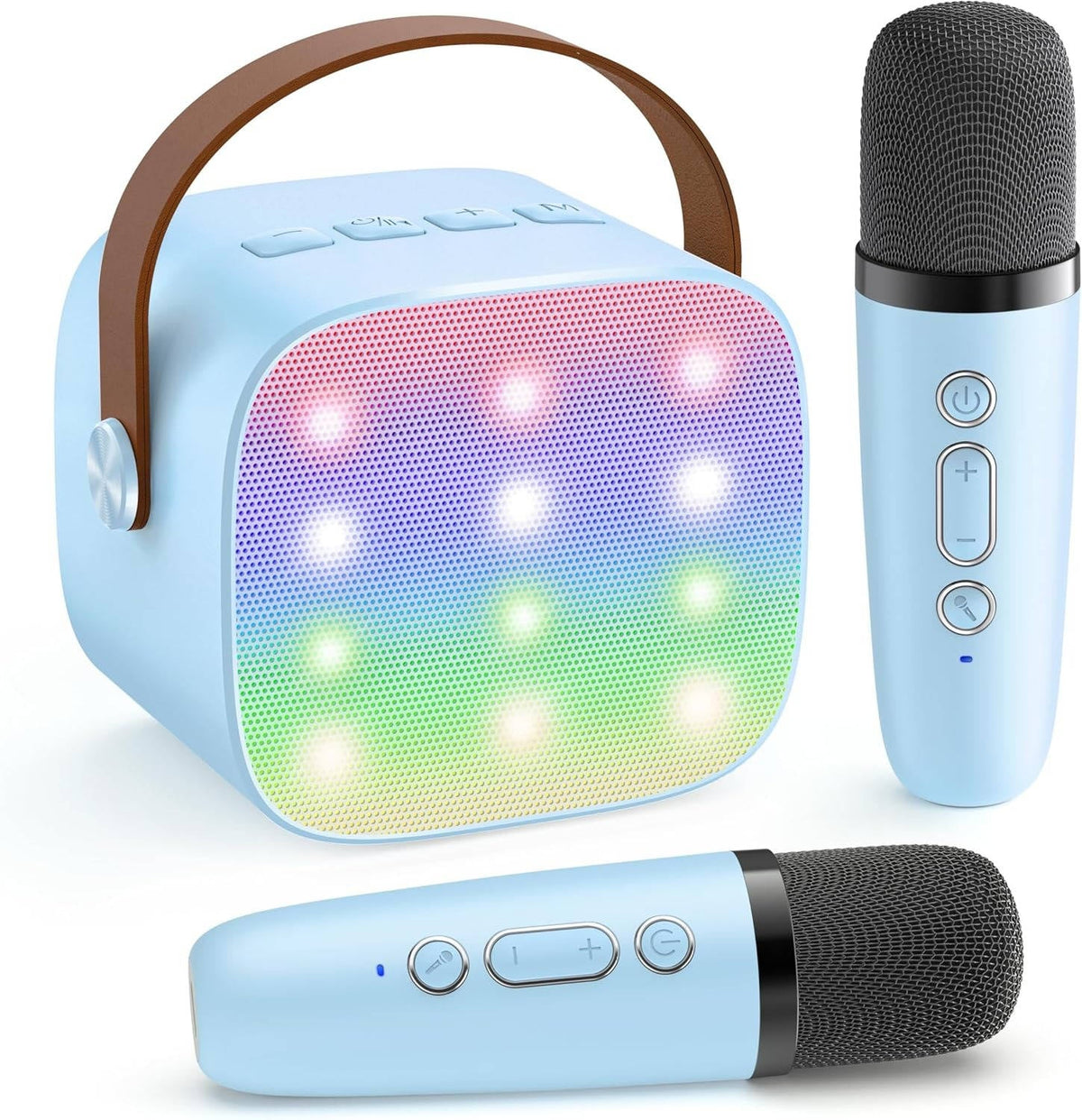 Portable Karaoke System Featuring 2 Cordless Microphones