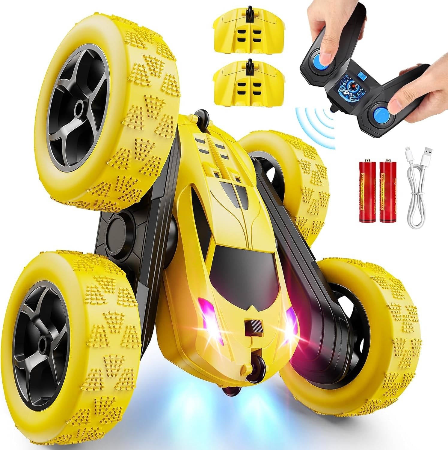 Remote Control Car for Children 6-12 Years with LED Lights & 360° Spins
