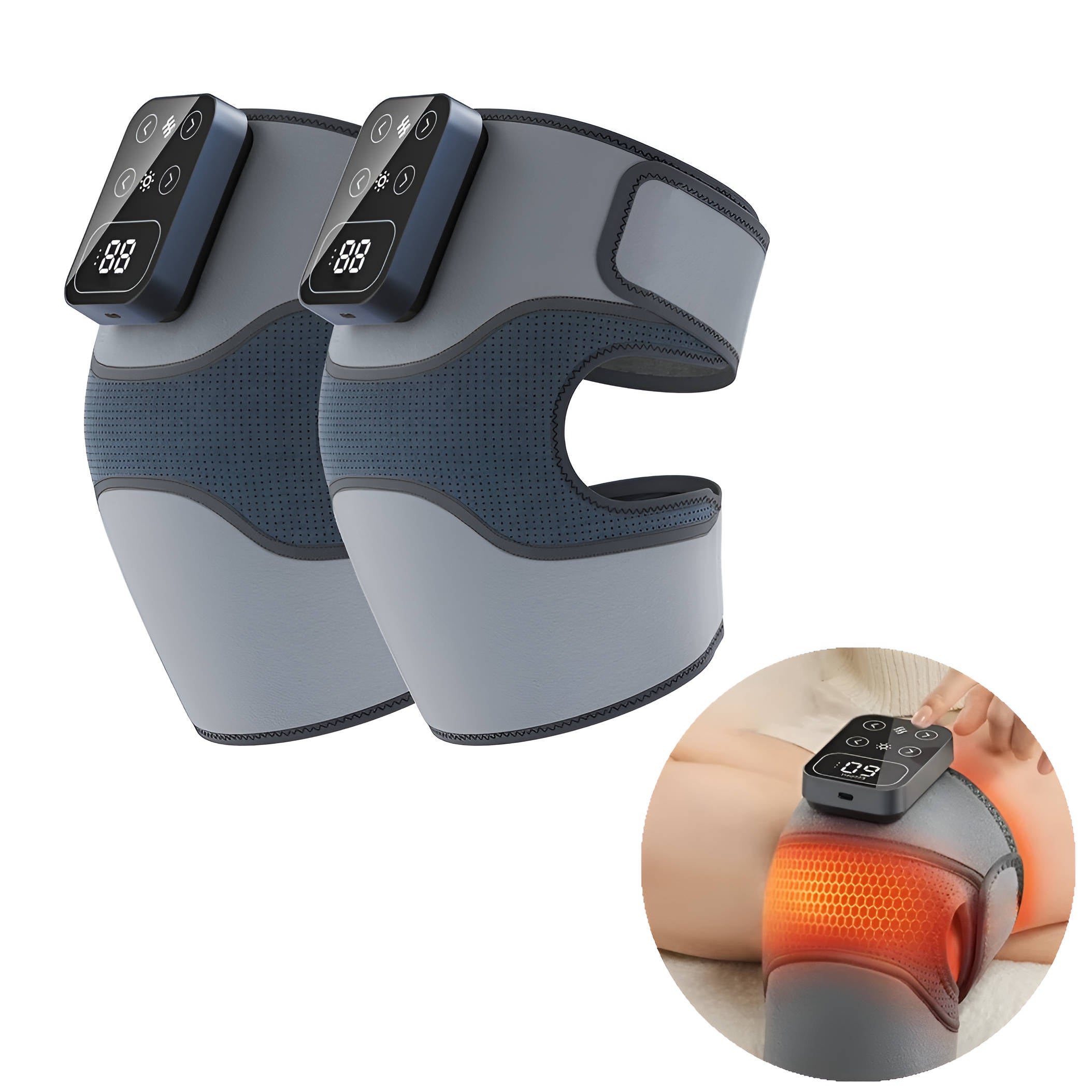 Heat and Vibration Knee Massager – Cordless Pain Relief Device