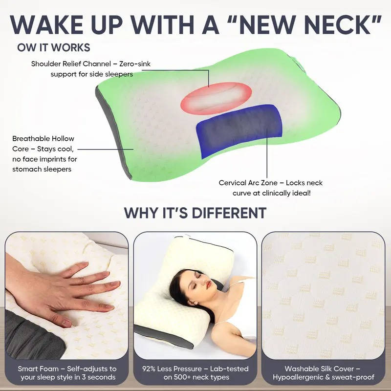 Comfort-First Neck Support Pillow Duo for Restful Sleep