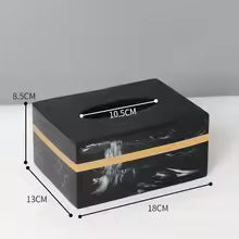 Sophisticated Black Marble Serving Tray with Elegant Gold Trim