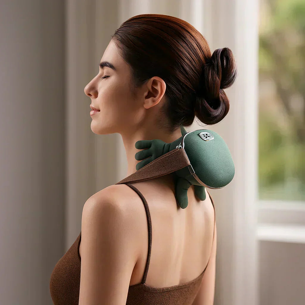 Travel-Friendly Heated Neck Soother with Vibration Therapy