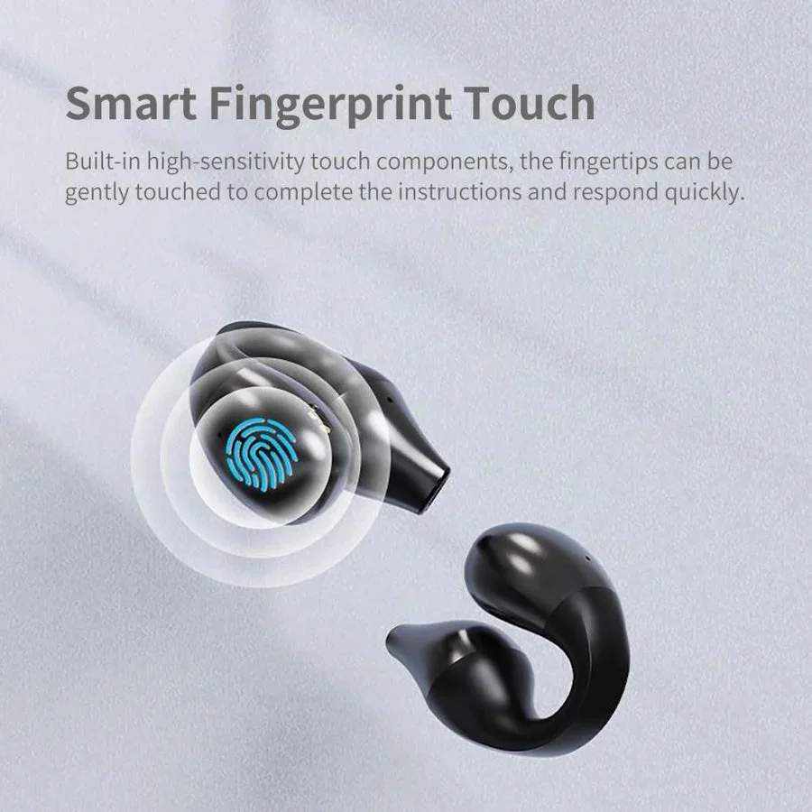 Bone Conduction Headphones with Wireless Ear Clip Design