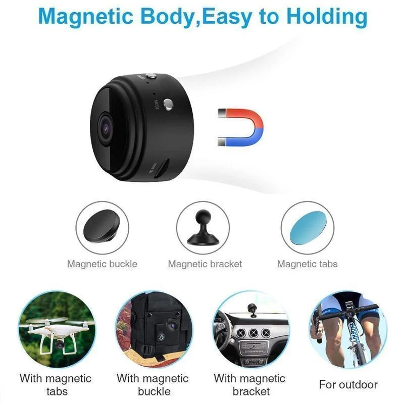 Compact 1080p WiFi Surveillance Camera with Magnetic Base