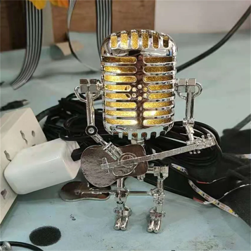 Charming Guitar-Inspired Table Lamp with Adjustable Brightness