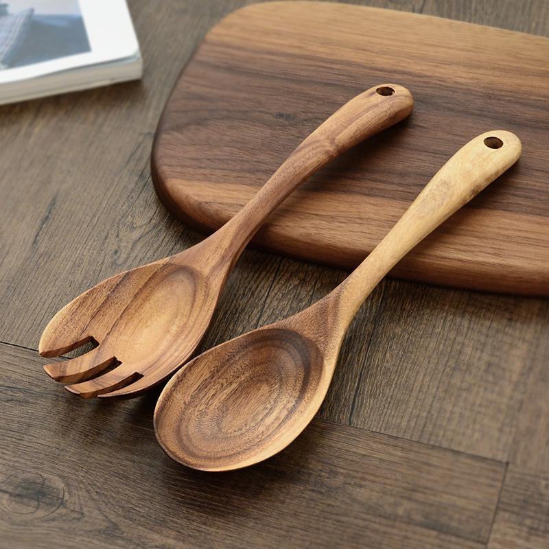 2-Piece Wooden Salad Flatware Sets - dazuma