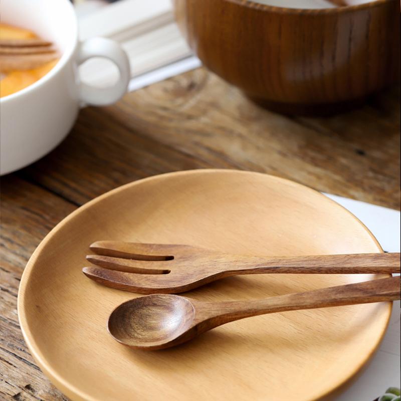 2 Piece Set Burlywood Kitchen Spoons and Forks Utensils - dazuma