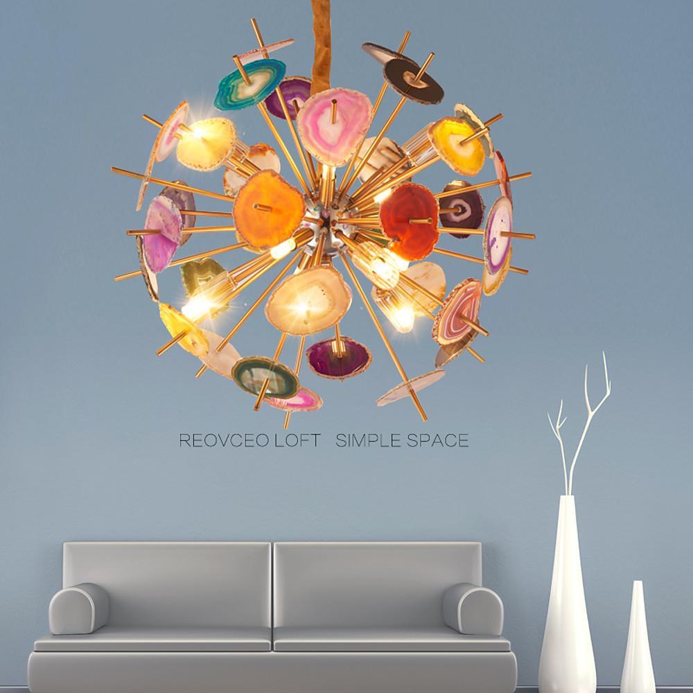 3 Light Colorful LED Globe Design Modern Chandeliers Pendant Light by Taavita