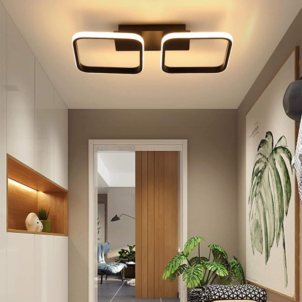 19'' LED 2-Light Square Line Design Flush Mount Lights Modern LED Aluminum Acrylic Flush Mounts Semi Flush Mounts-dazuma