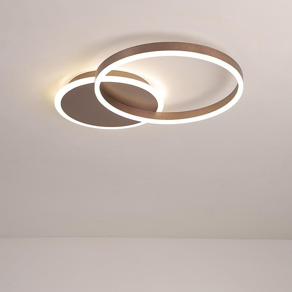 2-Light Dimmable LED Modern Flush Mount Ceiling Light Fixture with Geometric Design