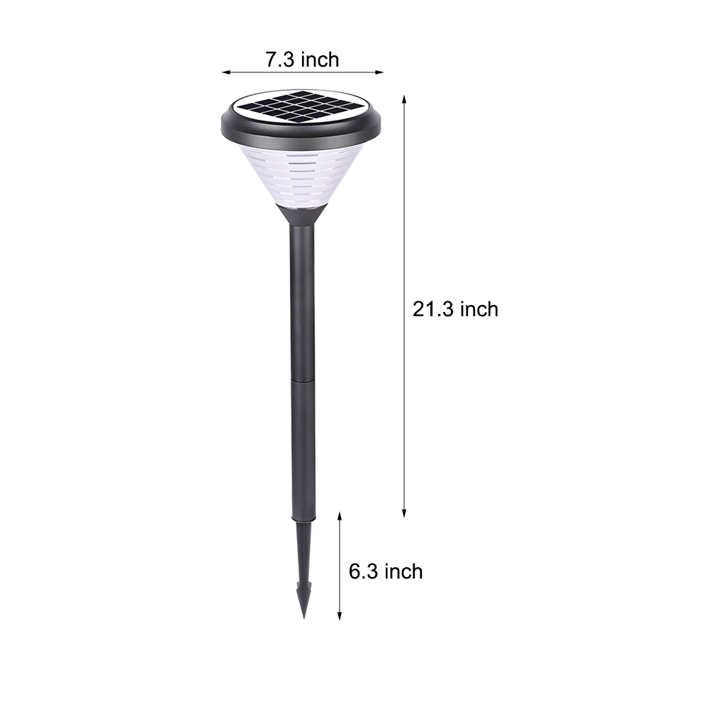 27.6-Inch Black Solar Powered LED Path Lights