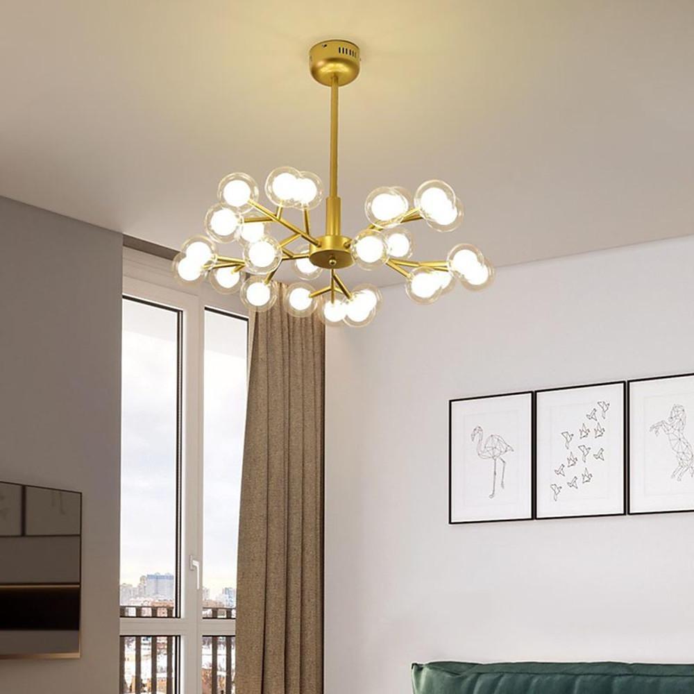 25-Light LED Cluster Glass Bubble Taavita Chandelier Hanging Ceiling Lights