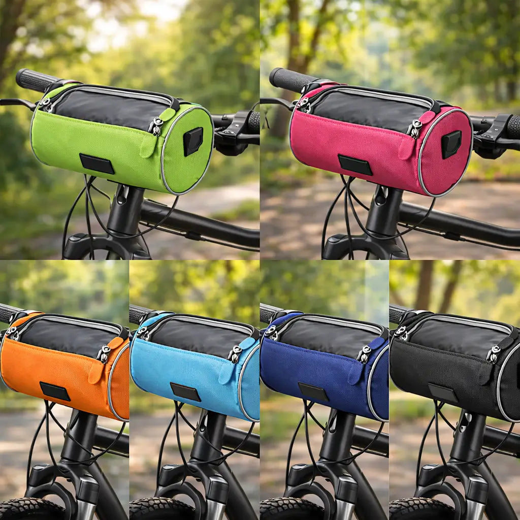 All-Weather Bike Handlebar Storage Bag with Touchscreen Access