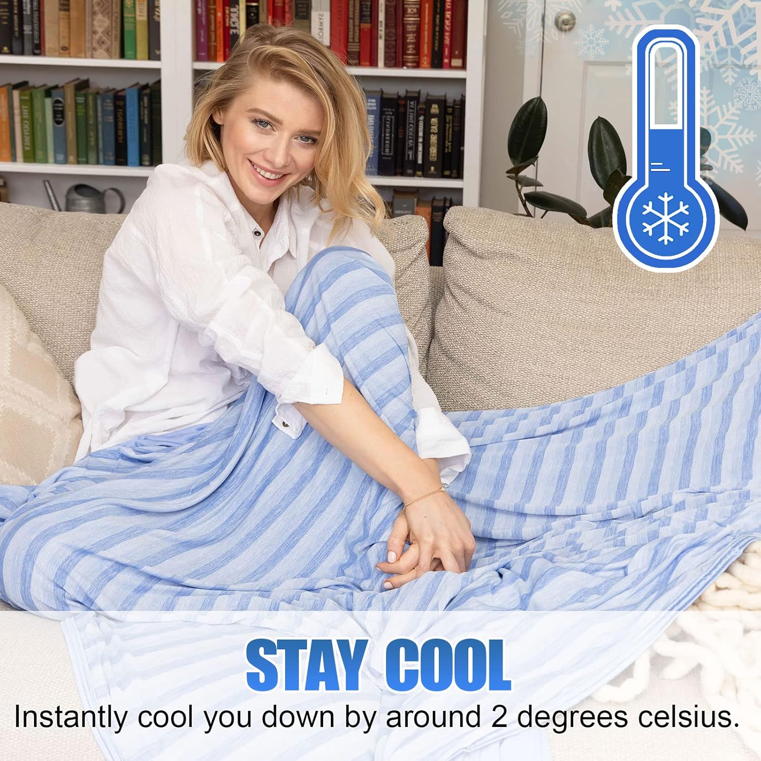 Lightweight Double-Sided Cooling Blanket for Hot Sleepers – Breathable Summer Throw