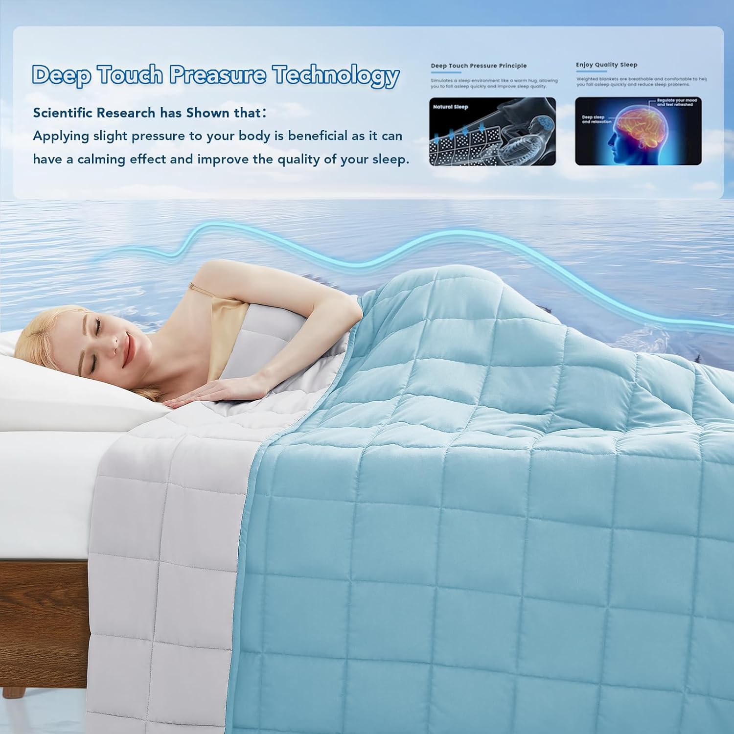 Cooling Microfiber Weighted Blanket for Year-Round Comfort and Relaxation