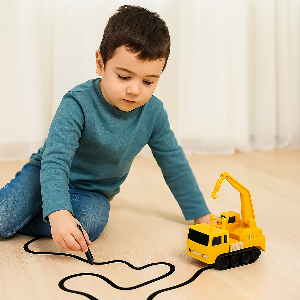 Kids' Interactive Drawing Tracker Car Playset