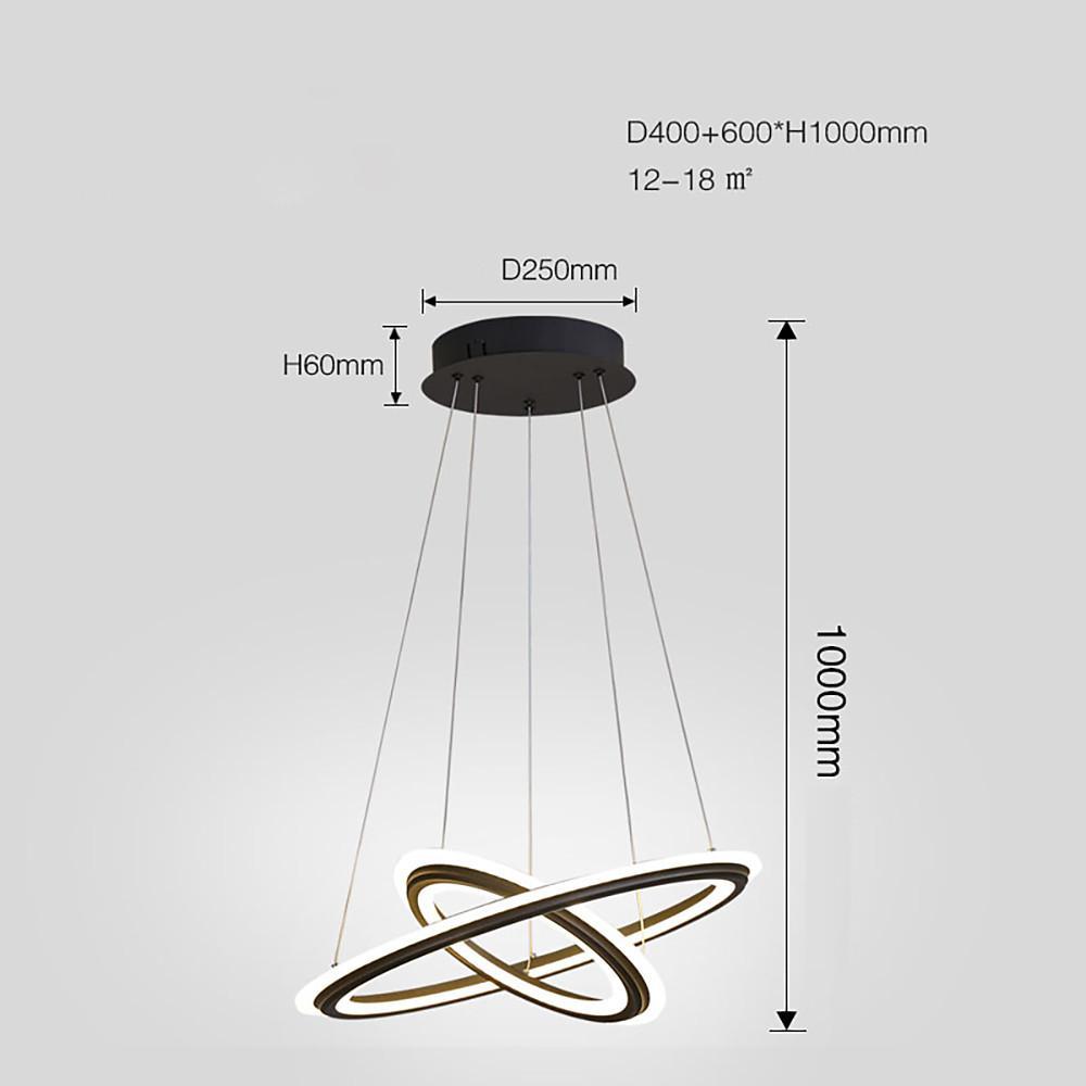 2-Light LED Taavita Chandeliers Circle-Shaped Hanging Ceiling Lights