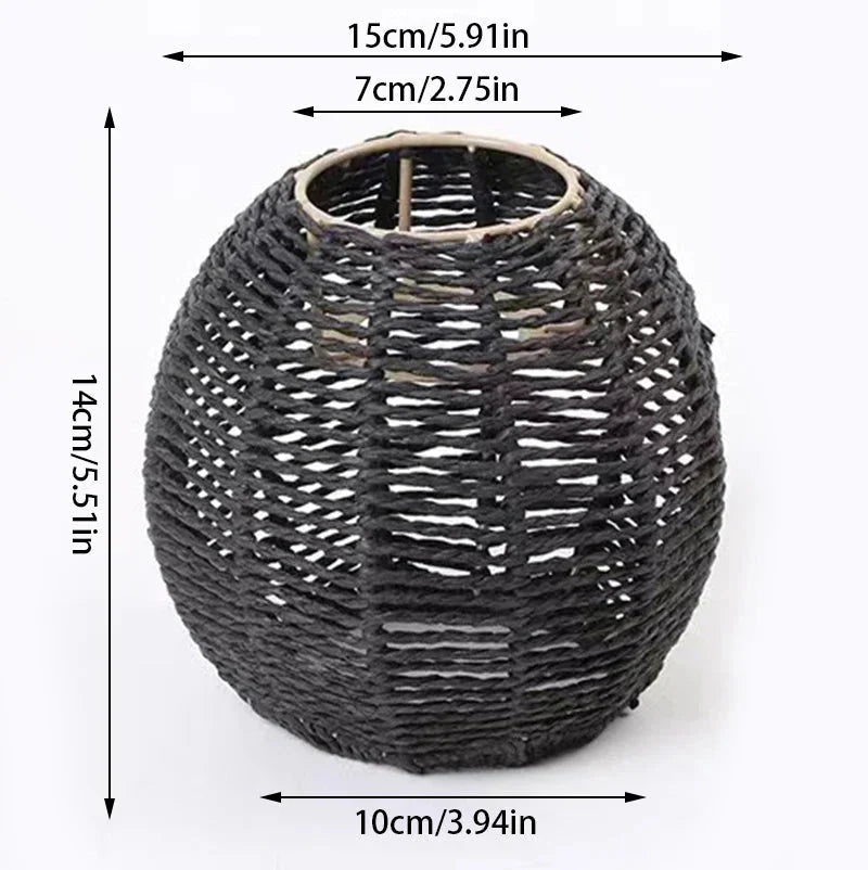 Raffiora — Vintage Style Simulated Rattan Lampshade with Warm Texture