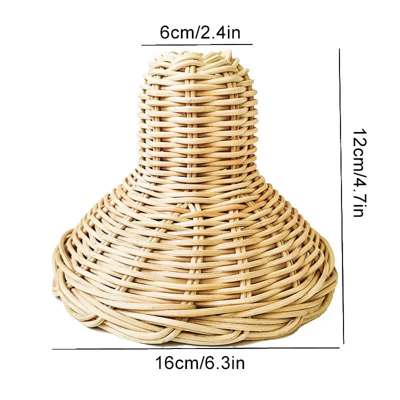 Selune — Vintage Style Simulated Rattan Lamp Shade with Warm Glow
