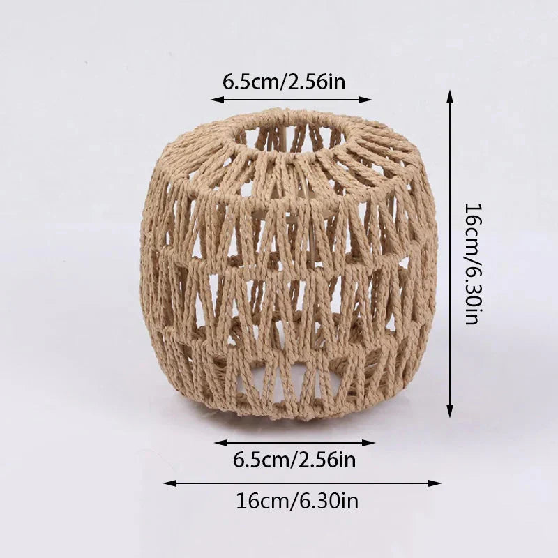Selune — Vintage Style Simulated Rattan Lamp Shade with Warm Glow