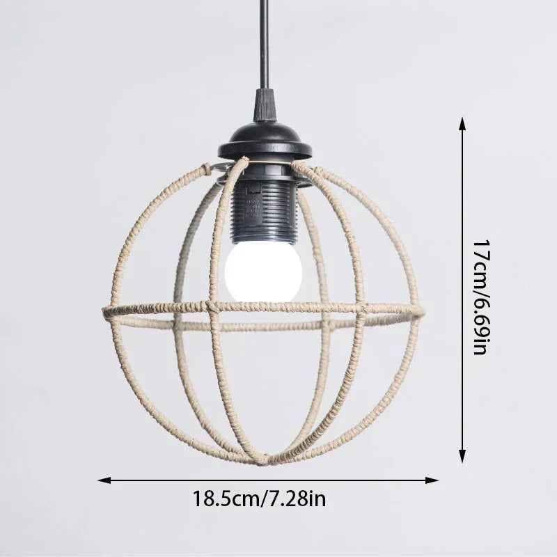 Selune — Vintage Style Simulated Rattan Lamp Shade with Warm Glow